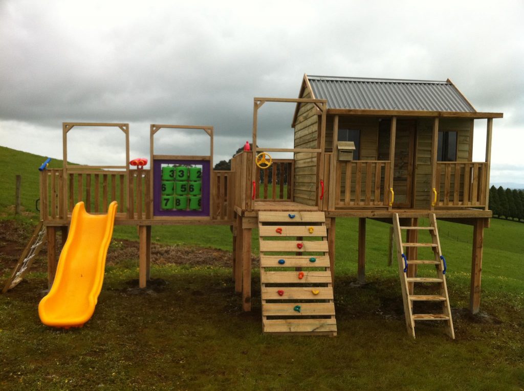 example of ideal safe playground for children in cloudy weather