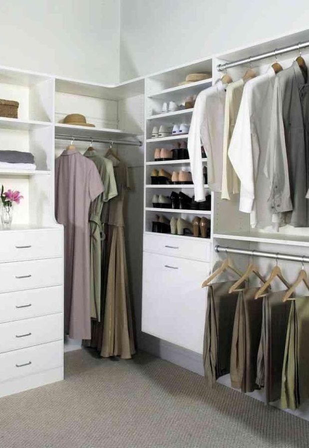 reach-in closet for types of built-in storage